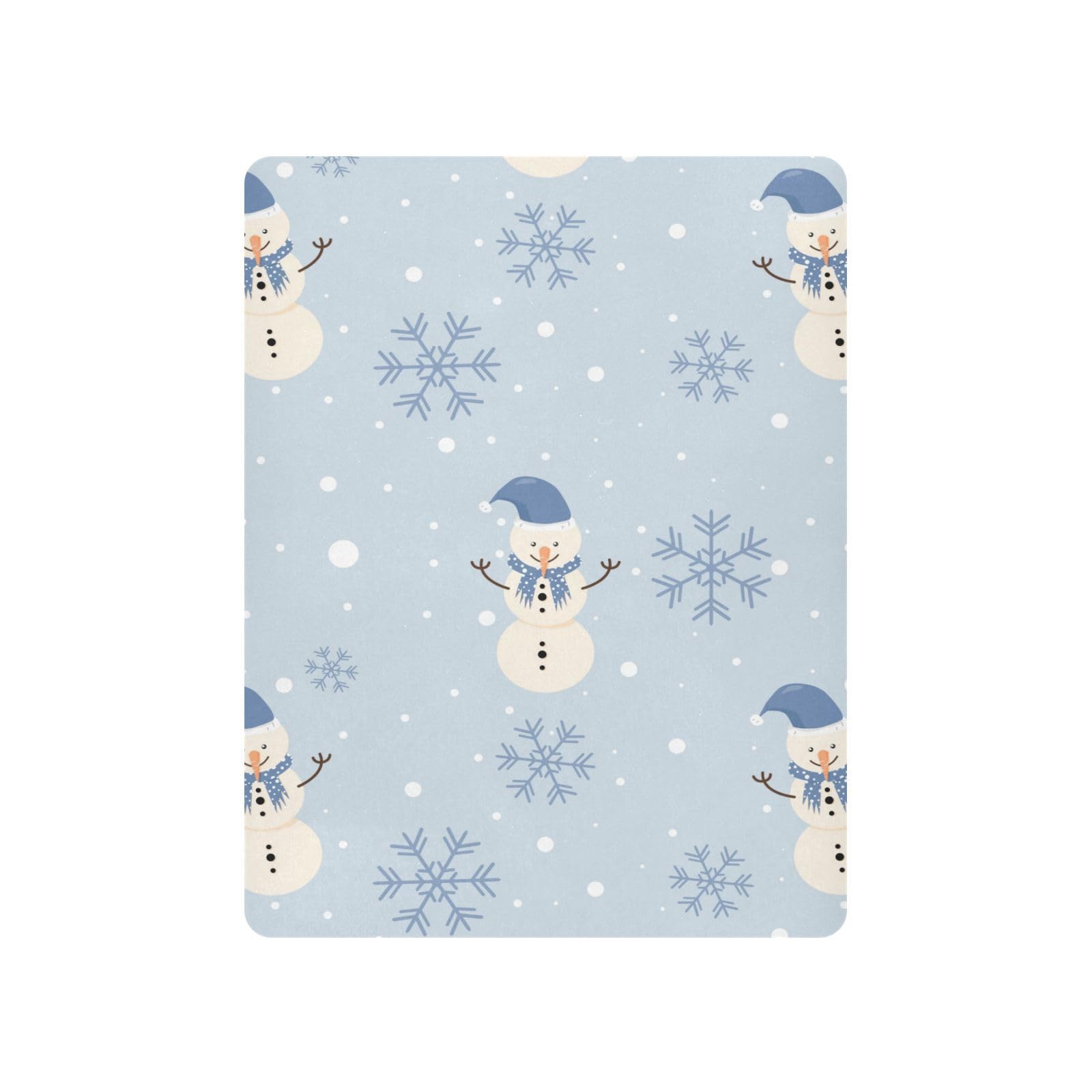 Moudou Christmas Snowman Playard Sheet for Boy Girls, Soft Breathable Fitted Toddler Sheet for Standard Playard Bed Mattress, 39 x 27 x 5 Inch