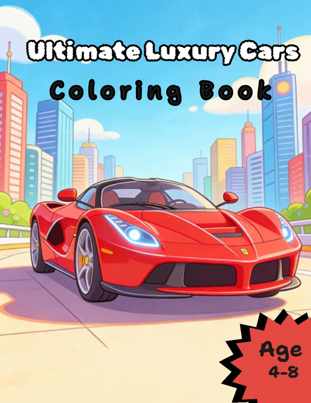 Luxury Supercars Coloring Book for Kids