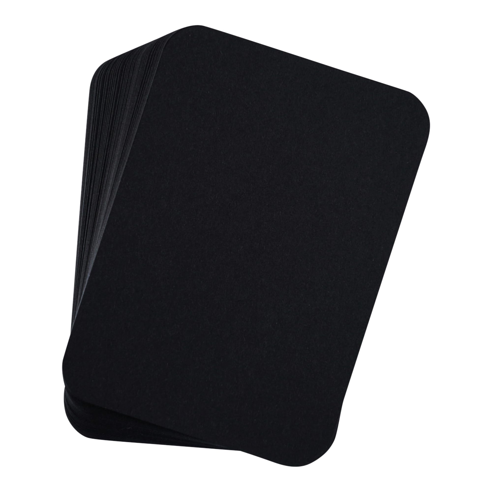 DIN A5 Blanko Karten Set mit runden Ecken zum Basteln und Selbstgestalten 300 g/m² Fotokarton Kraftpapier Graspapier (schwarz 300g/m², 400 Karten)