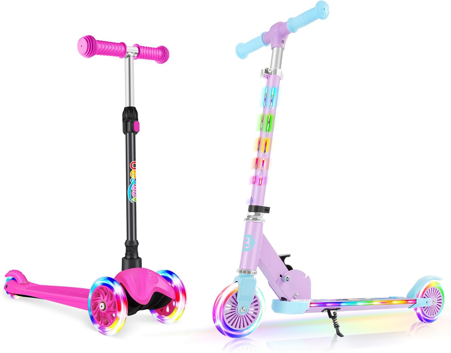 BELEEV A1 Scooter for Kids Ages 2-6 & V3 Scooters for Kids with Light-Up Wheels & Stem & Deck
