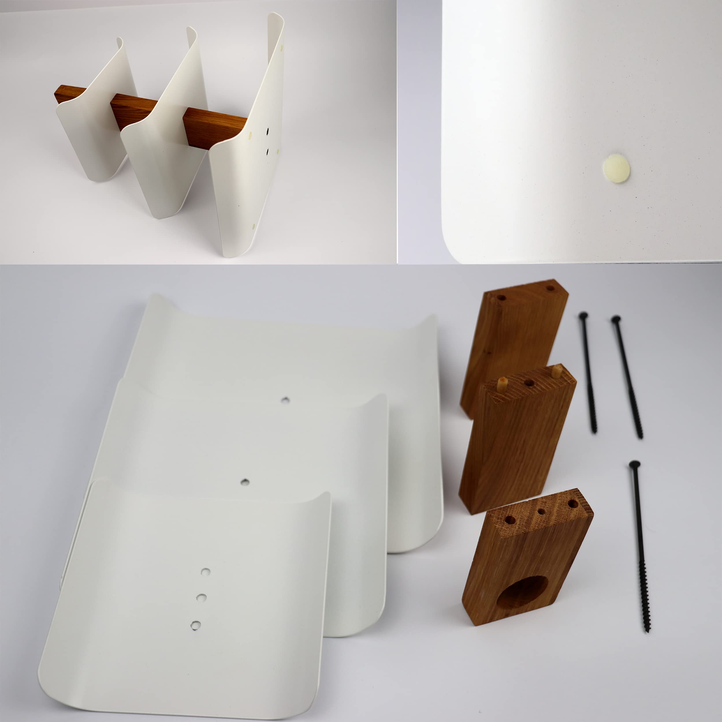 B4K 3-stöckige Etagere aus Holz und Metall, 33cm x 24cm | Obstschale und Servierplatte, Für Obst, Kuchen, Süßigkeiten, Für Brot und Snacks, Elegantes Design