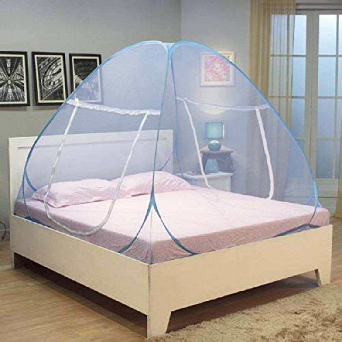 NIL JO Mosquito Net - Double Bed King Size Bed, Polyester Foldable Foldable Machardani