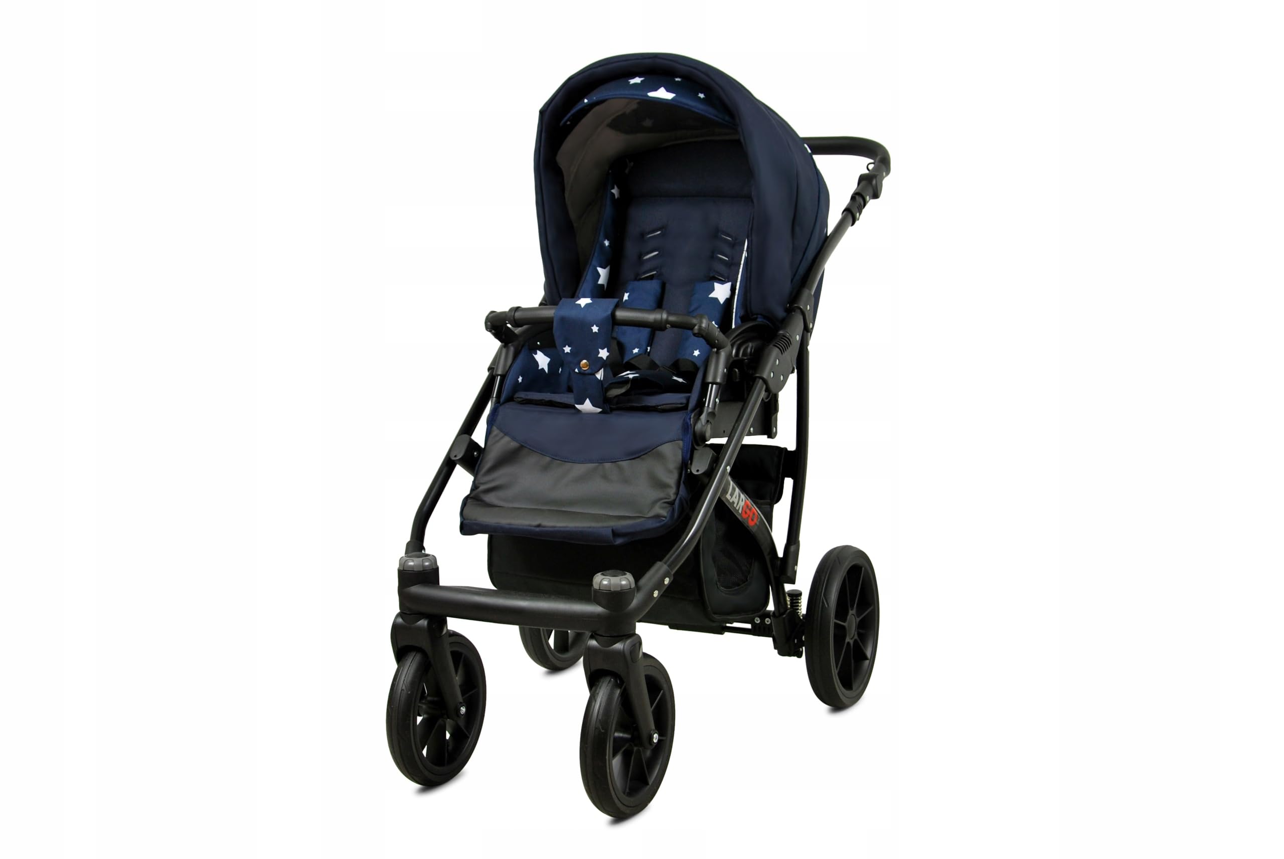BabyLux® Zestaw wózków dziecięcych 4 w 1 – Largo – w zestawie wanienka dla niemowląt, fotelik sportowy, fotelik samochodowy, stacja bazowa ISOFIX – fotelik samochodowy – zestaw wózków dziecięcych