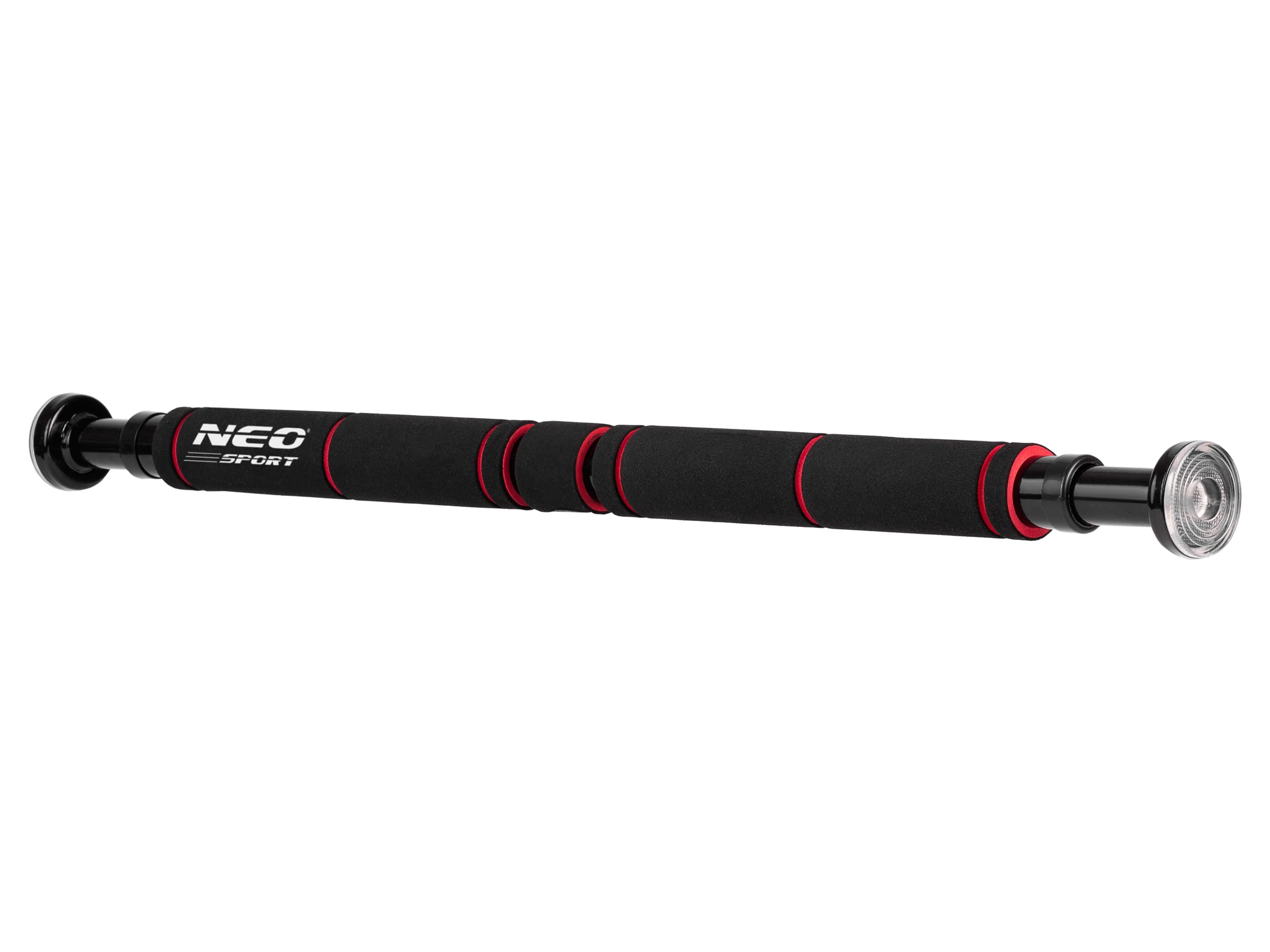 NEO SPORT Drążek Rozporowy Prosty NS-311 do Podciągania Ćwiczeń Treningu Siłowego z Wzmacnianej Stali Uchwyty z Pianki do Futryn 60-85 cm Obciążenie 150 kg