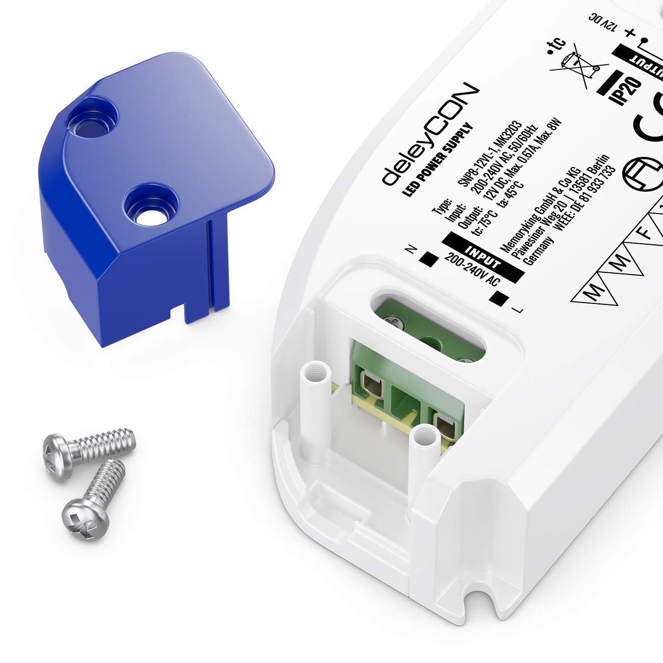 Alimentatore LED 12V DeleyCON 8W - Trasformatore Per Luci E Strisce LED - Foto 9