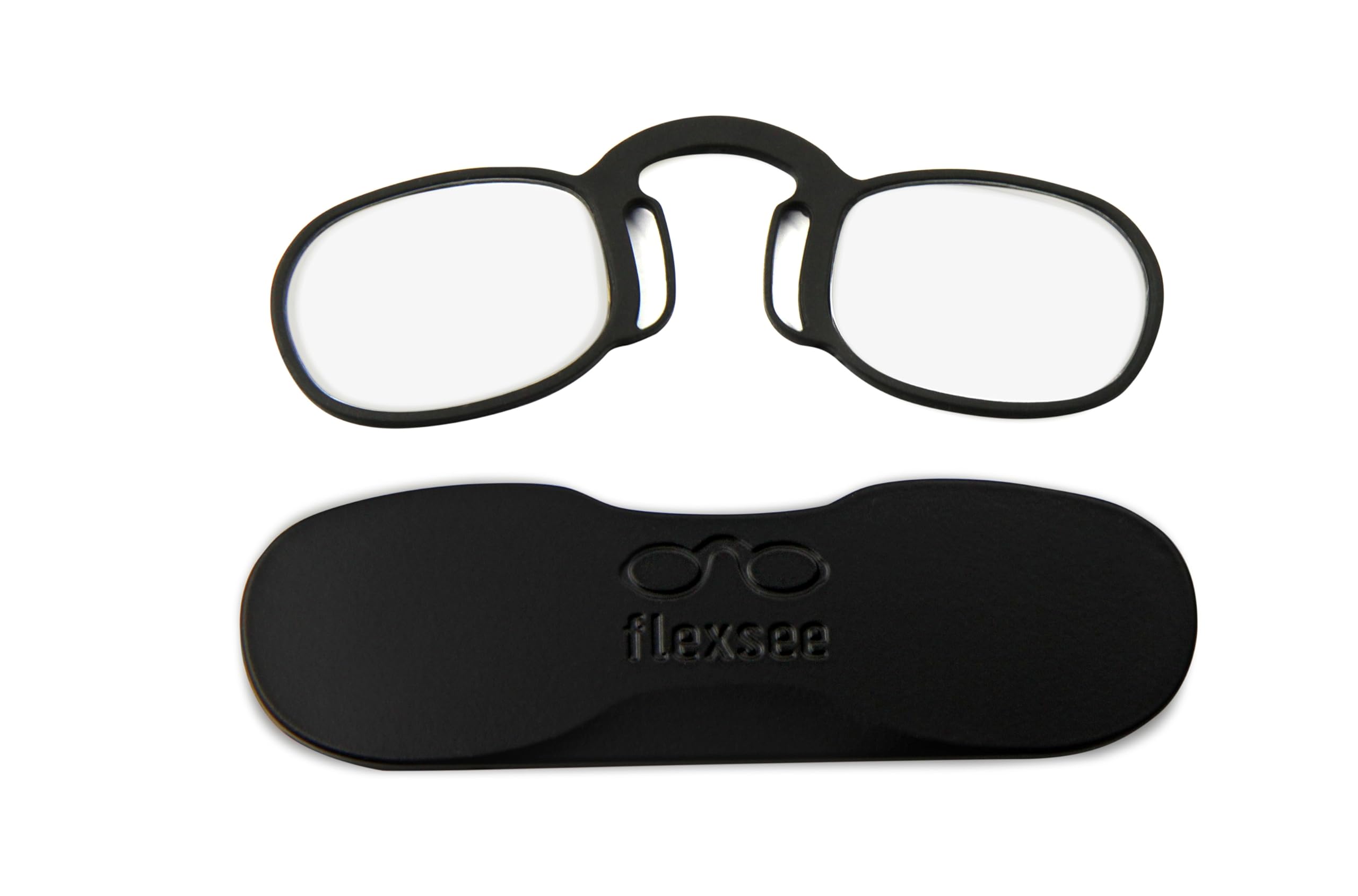 Flexsee LIGHT Gafas de lectura sin patillas graduadas para hombre y mujer diseño de nariz de clip - Rectangulares - 7 colores / 5 graduaciones