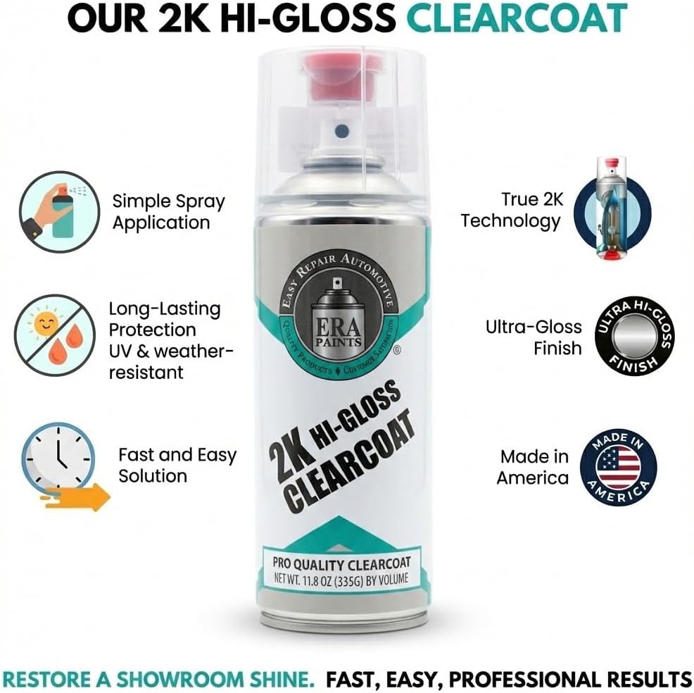 ERA Paints 2K High Gloss Clear Coat Spray/Aerosol Can – Professional Quality & Finish - Easy to Use – Best Value (1 Spray Can)