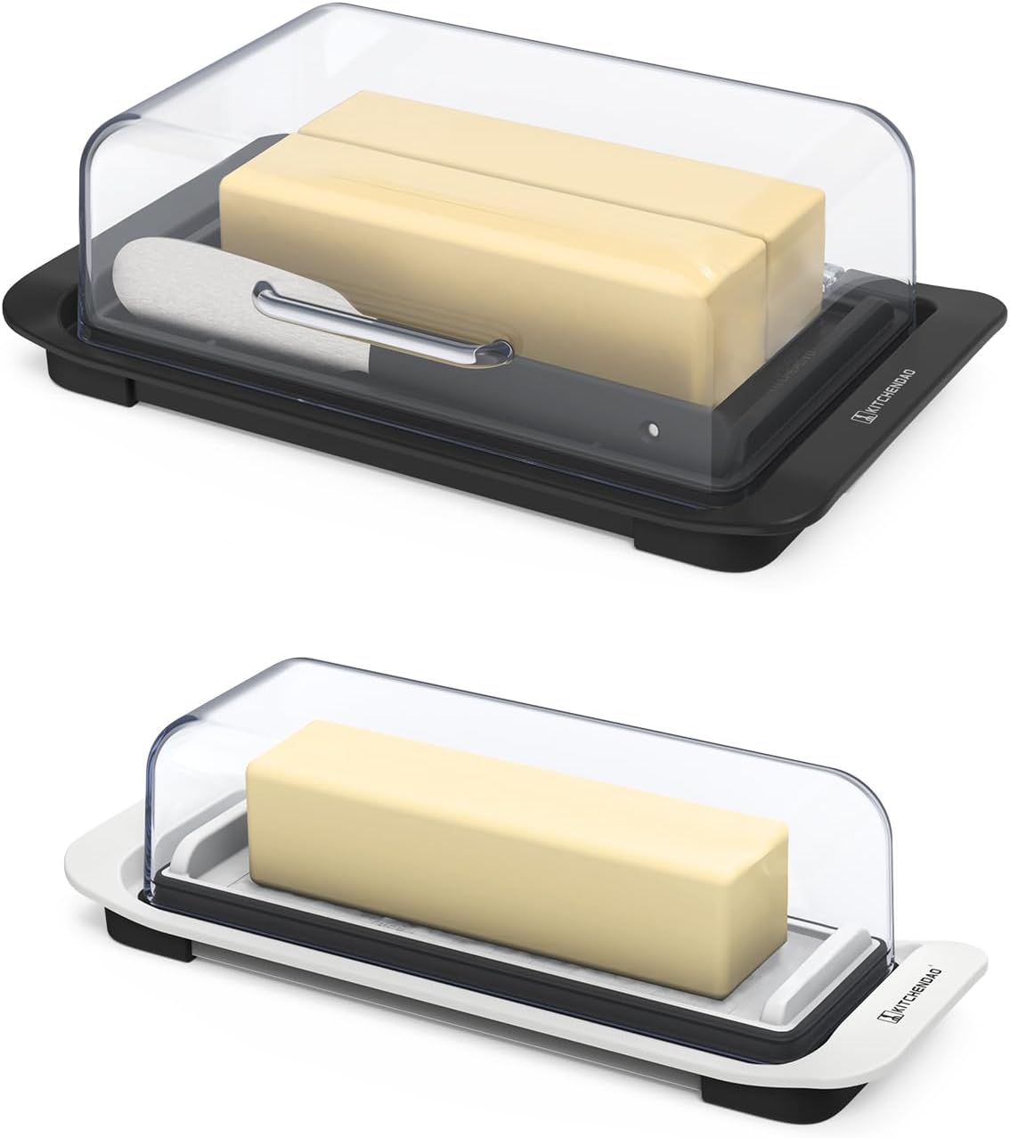 KITCHENDAO Airtight Flip-Top Butter Dish and Butter Dish with Lid