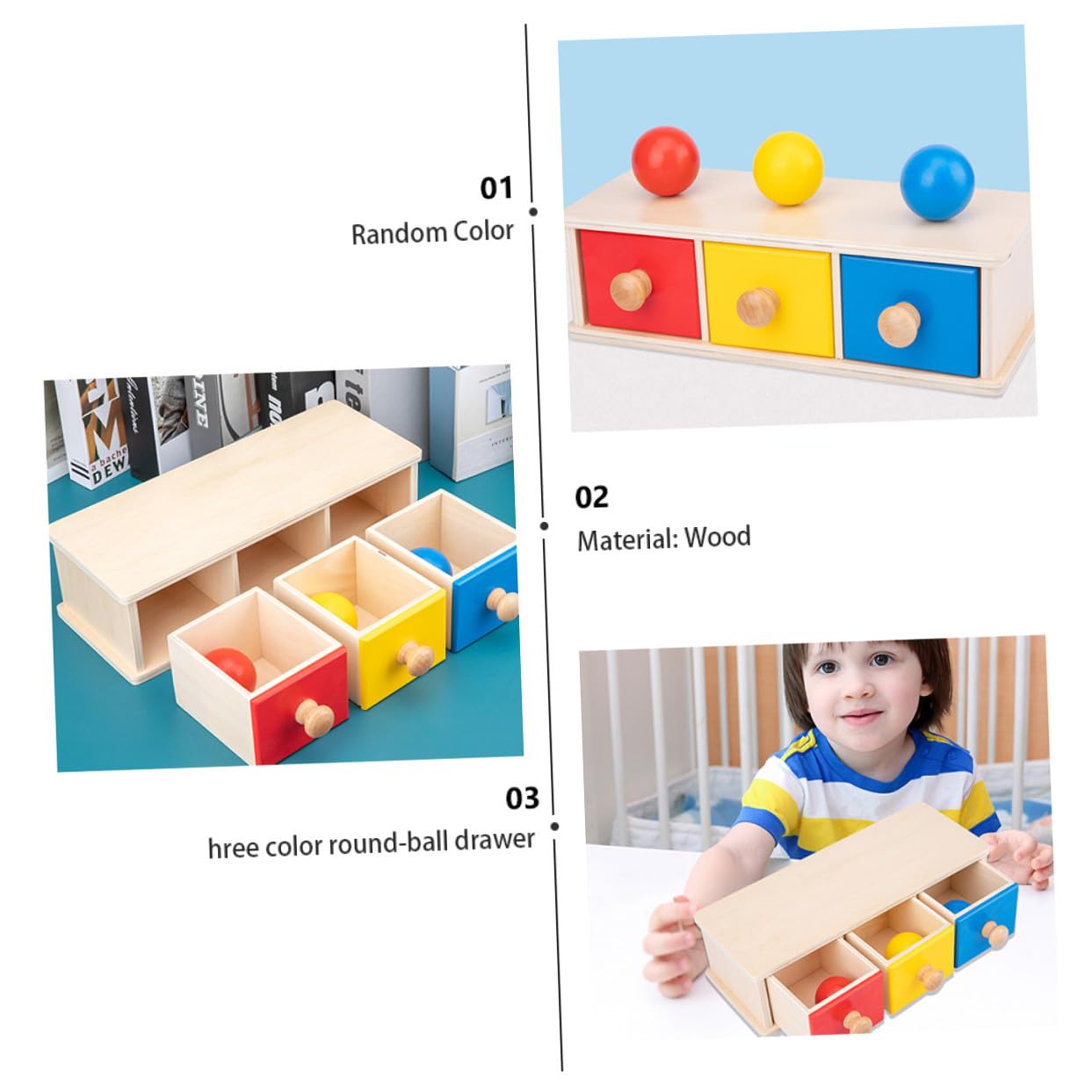 1pezzi Sfere Rotonde Tre Colori Giocattolo Educativo per Ragazzo Ragazza Ragazza Ausilio Didattico Genitore-Figlio Materiale Premium Resistente Pratico