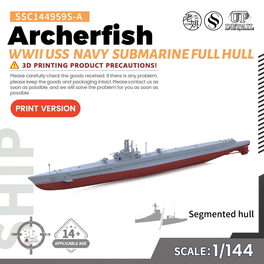 MRY-SFW SSC144959S-A 1/144 model wojskowy II wojny światowej USS Navy Archerfish U-Boot pełny kadłub segmentowy