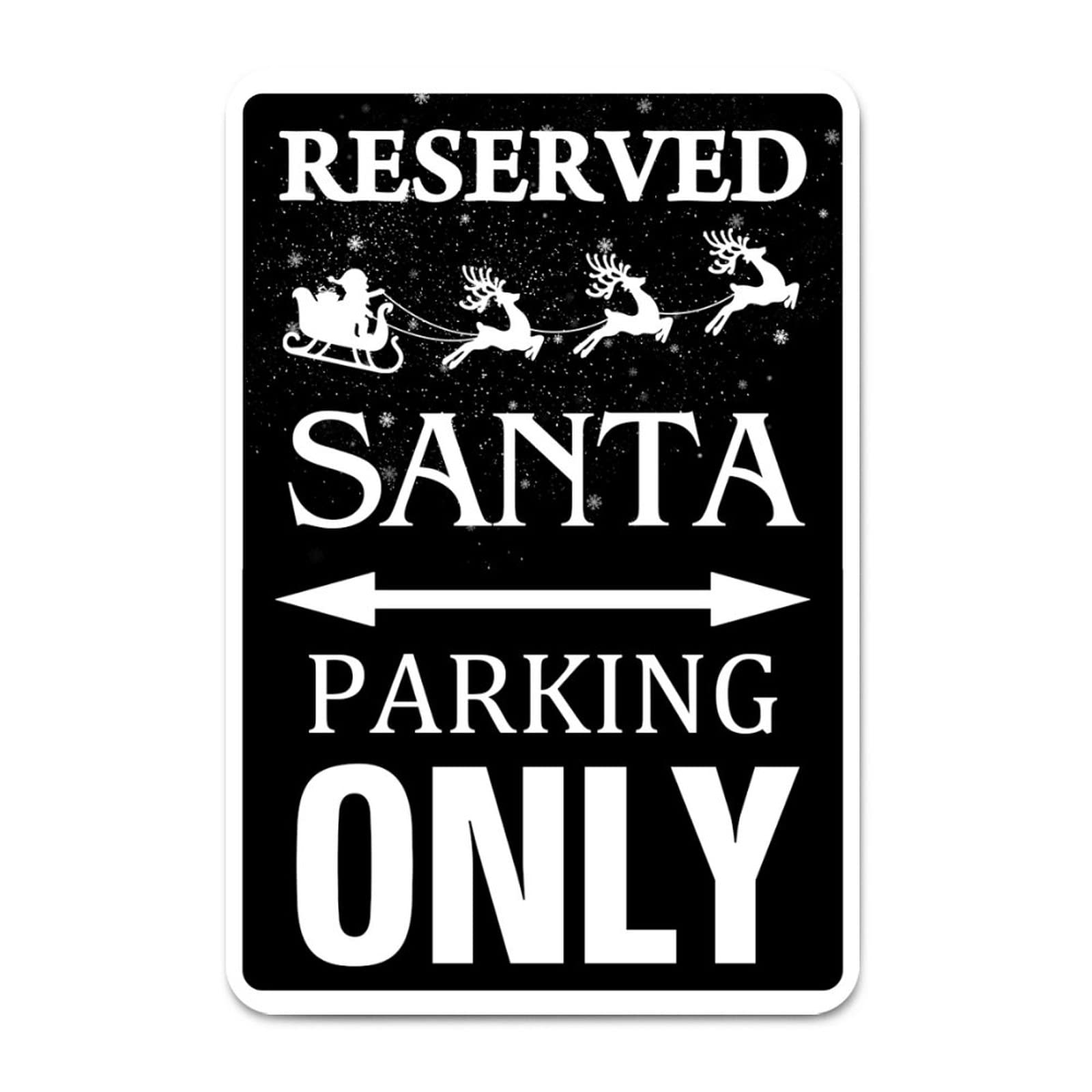 ENEDNATE Reserved Santa Parking Only Vintage Man Cave Street Metal Sign 8x12 Inch Decorative Notice Aluminum Tin Sign for Inside Outside Community Railway Road Yard Use Wall Art Decor