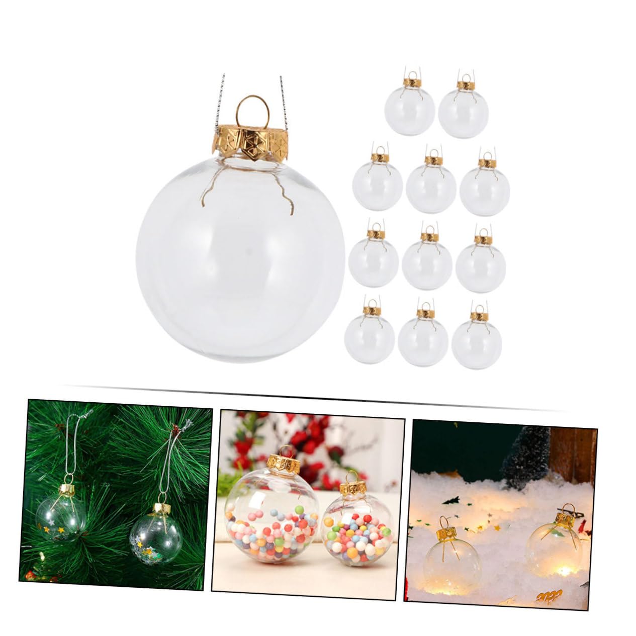 12 Stück Weihnachtsbaumkugeln Kunststoff 10cm Gold Christbaumschmuck Zum Aufhängen Vielseitige Baumdeko Für Weihnachten Party Und Fest