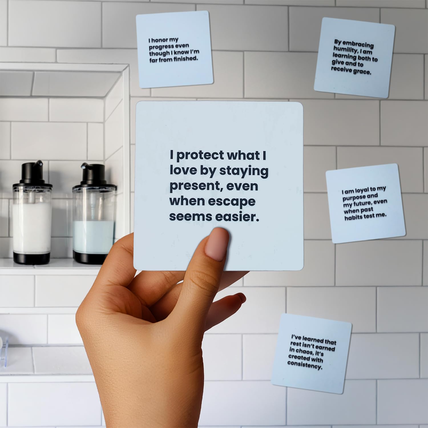 Self Care Gift Set: Affirmation Cards & Howlite Stone -6