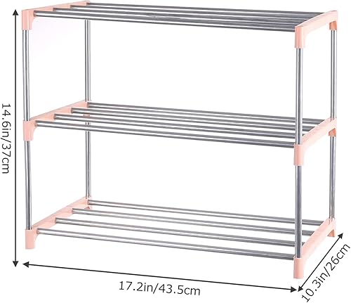 Miniatura 10 de Fouews Zapatero pequeño organizador estrecho apilable para entrada puerta y armario de dormitorio 3 niveles verde