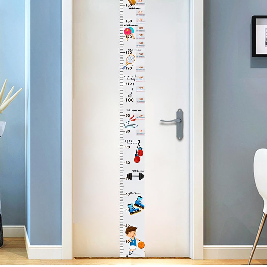 1 Pièce Toise Murale Enfant Stickers Muraux: Sticker Mural Auto-Adhésif Autocollant Mural De Croissance Mesure De La Hauteur Pour Chambre D'Enfant Chambre Salon Décoration Chambre (200*16Cm)