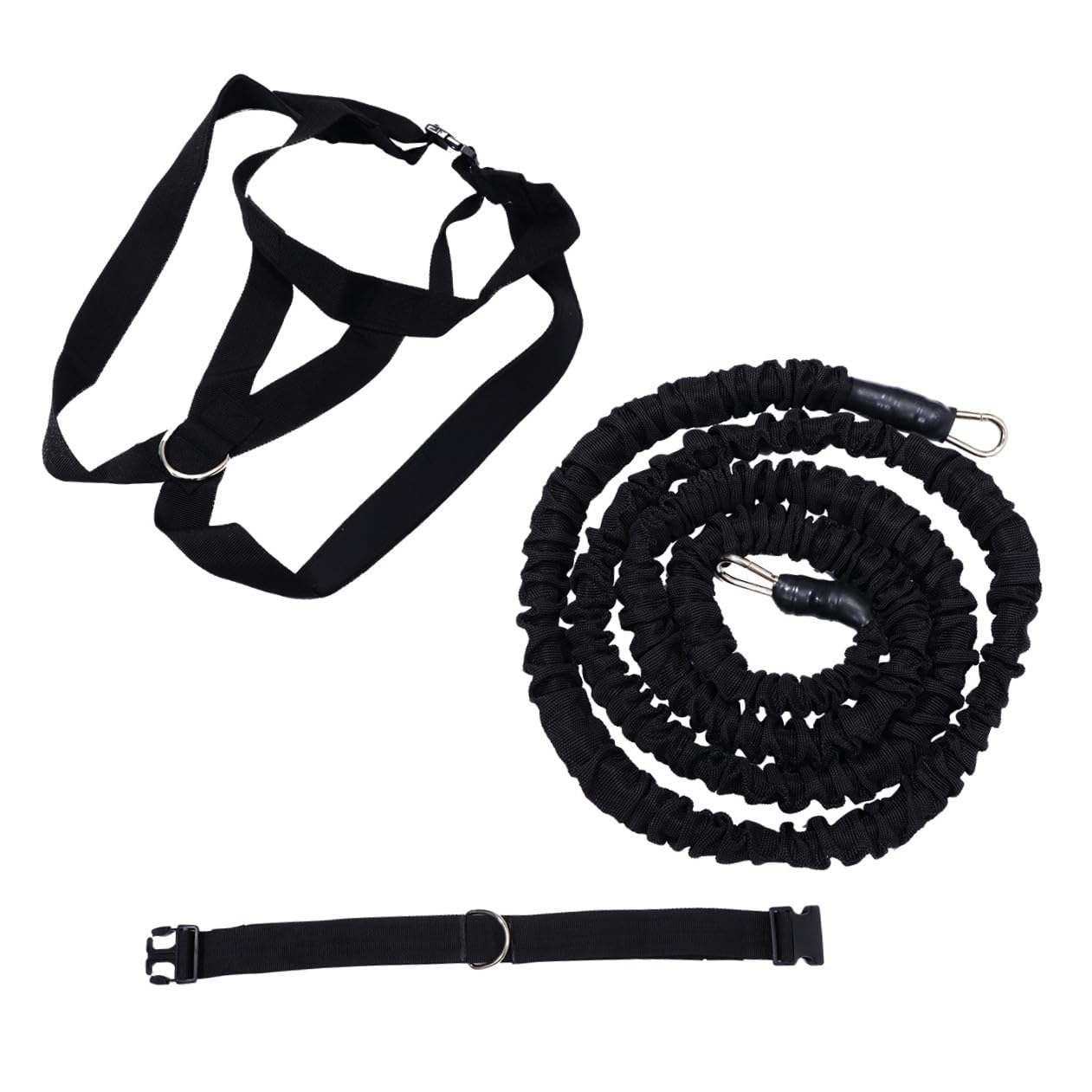 Gatuida Banda Elástica de Resistencia Cuerda de Tela Tejida Negra para Ejercicios de Yoga y Fitness Adecuado para Entrenamiento de Fuerza y Estiramientos en Casa