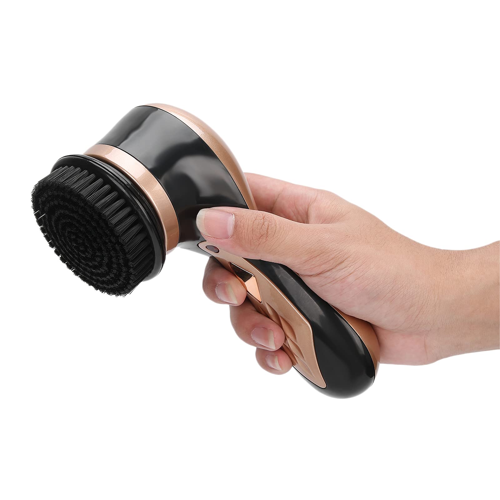Kit Lustrascarpe Elettrico Lucidatrice Portatile Multifunzionale per Uso Domestico Viaggio Cura della Pelle e della Pelle Scamosciata 7 Testine (Oro)