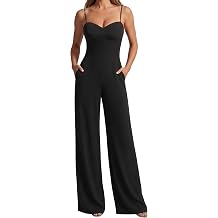 Sunzel Women's Dressy Casual Wide Leg Jumpsuit Open Back One Piece Outfit
