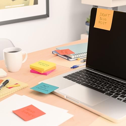 Miniatura 10 de Staples 105809 Stickies - Notas recicladas de 3 x 3 pulgadas, color amarillo, 12 blocs por paquete (S-33Yr12)