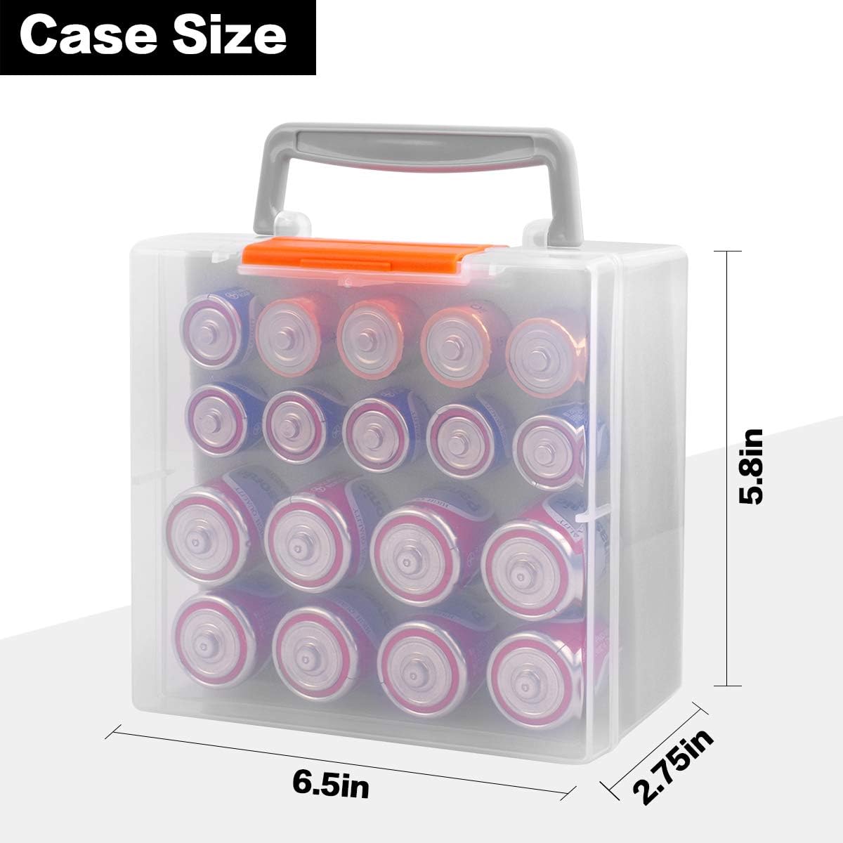MINIMALL Battery Organizer Storage Box, Garage Case Caddy Holder for 8* D, 10* C Cell Batteries (Bag Not Include Batteries Pack)