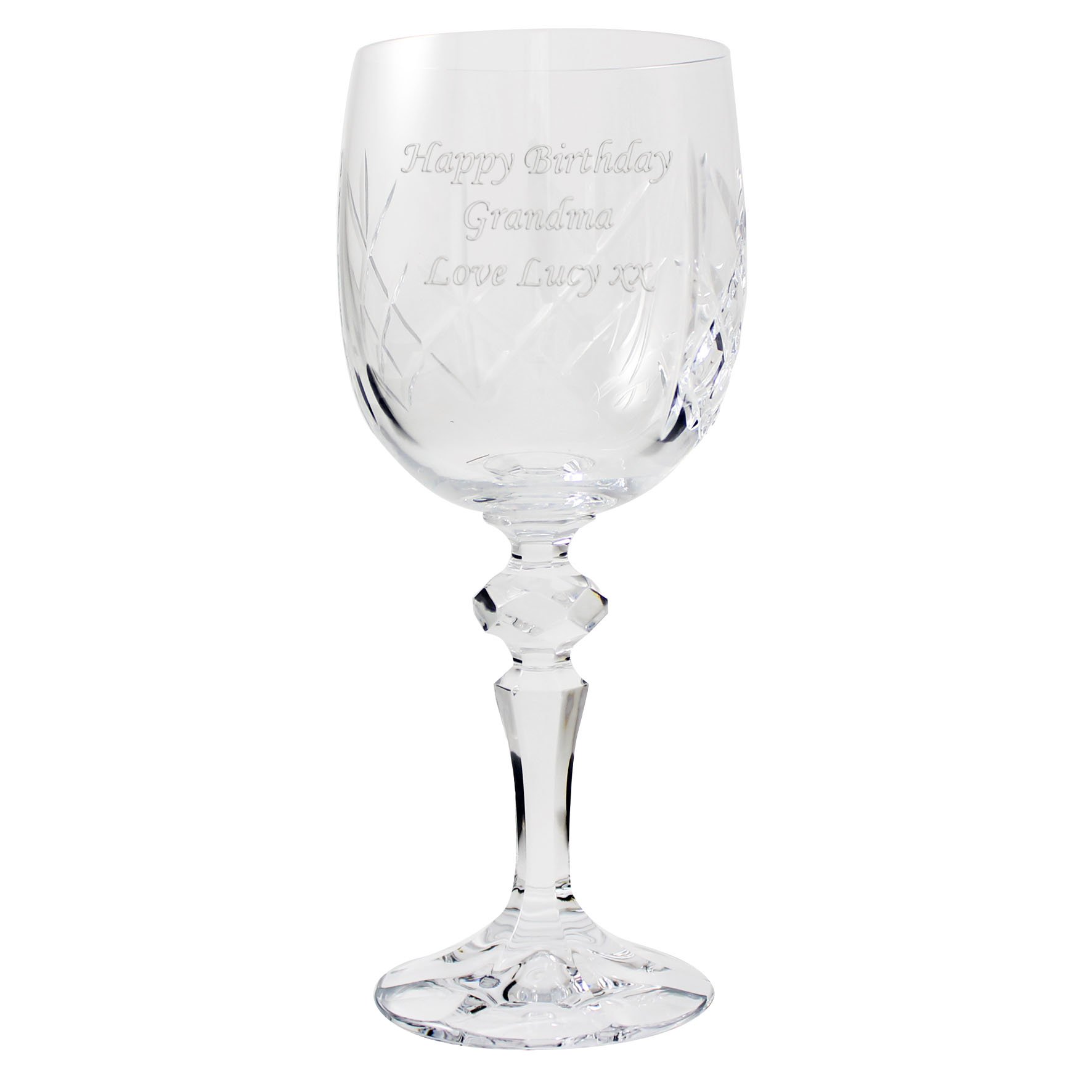 I-Personalisedit Colorless Personalised Engraved Crystal Glass Wine Goblet