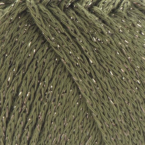 Image of YarnArt Elegance Sparkly Yarn - Metallic Cotton Blend, Fine Sport for Knitting & Crochet, Lightweight Thread for Shawls & Sweaters, 50g (130m), Green - (1, 113)