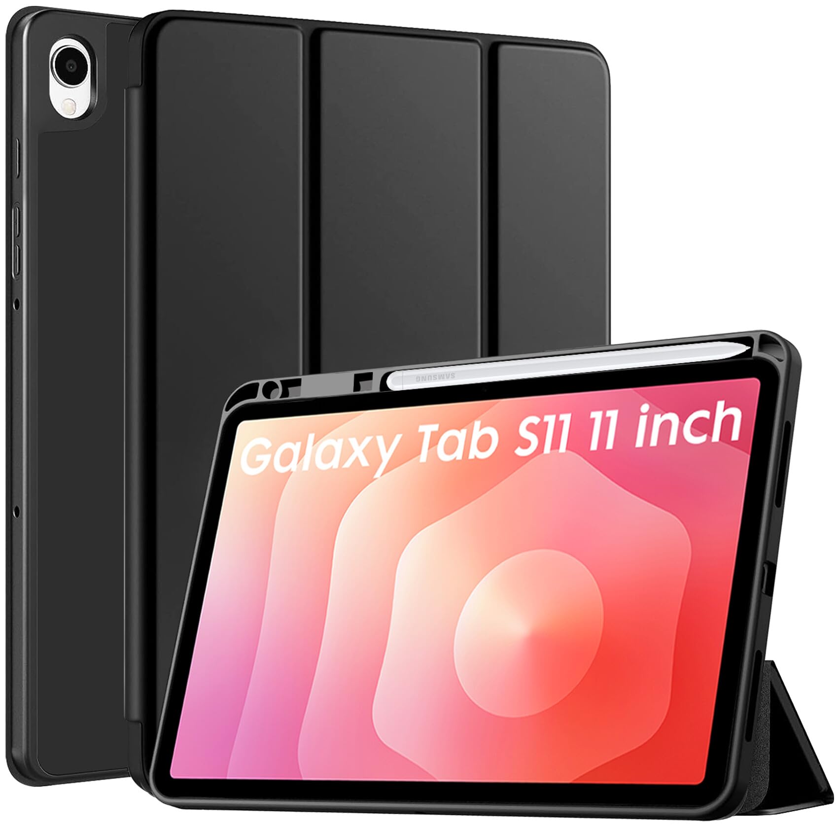Robustrion Cover Case for Samsung Galaxy Tab S11 11" Cover with [S-Pen Holder], Flip Cover Case for Samsung S11 Tablet 11 inch [Auto Sleep Wake] - Black-image-15