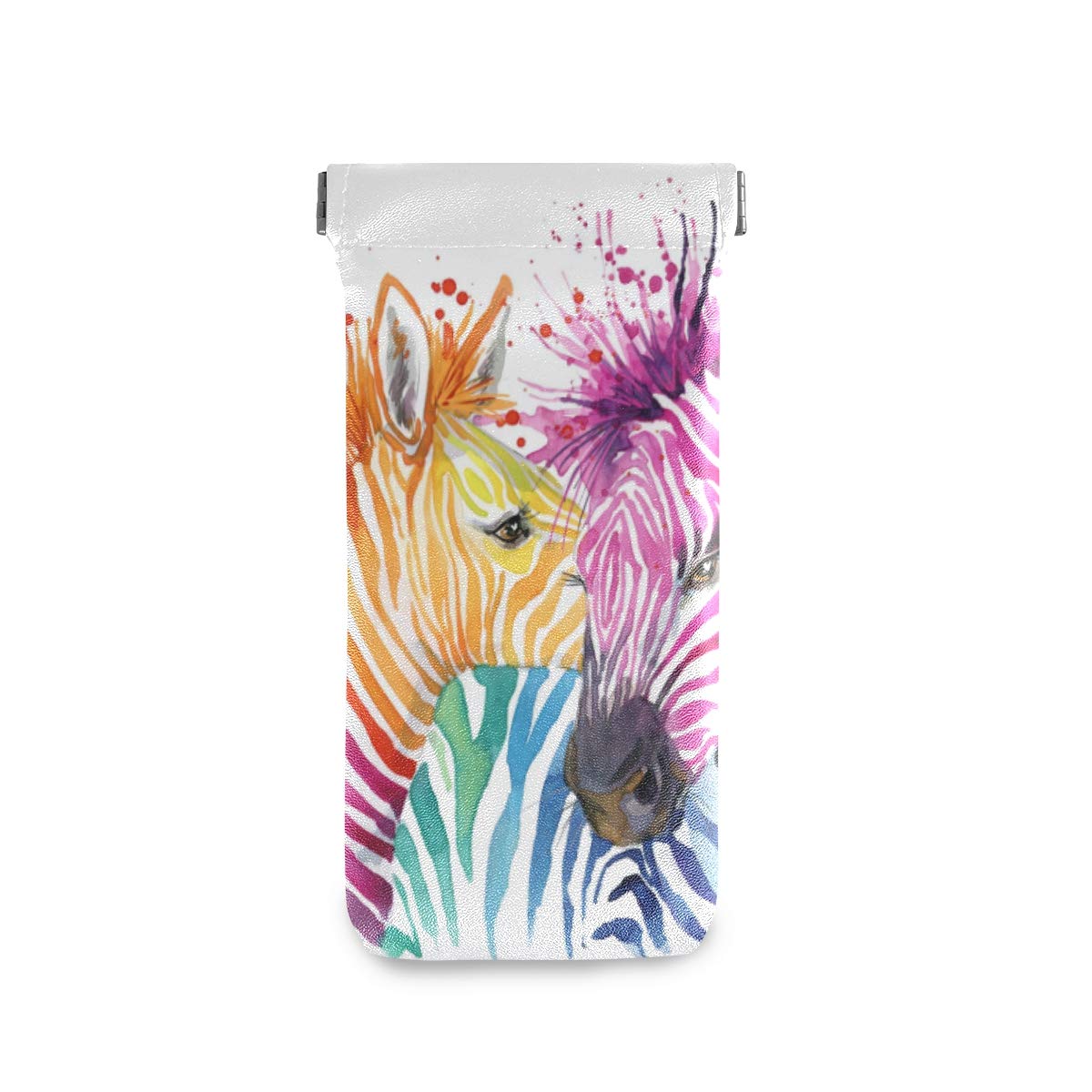 BIGJOKE Watercolor African Zebra Print Sunglass Eyeglasses Bag Goggles Pouch Microfiber Leather Glasses Holder Pouch Case Mulituse for Women Kids Girl Men