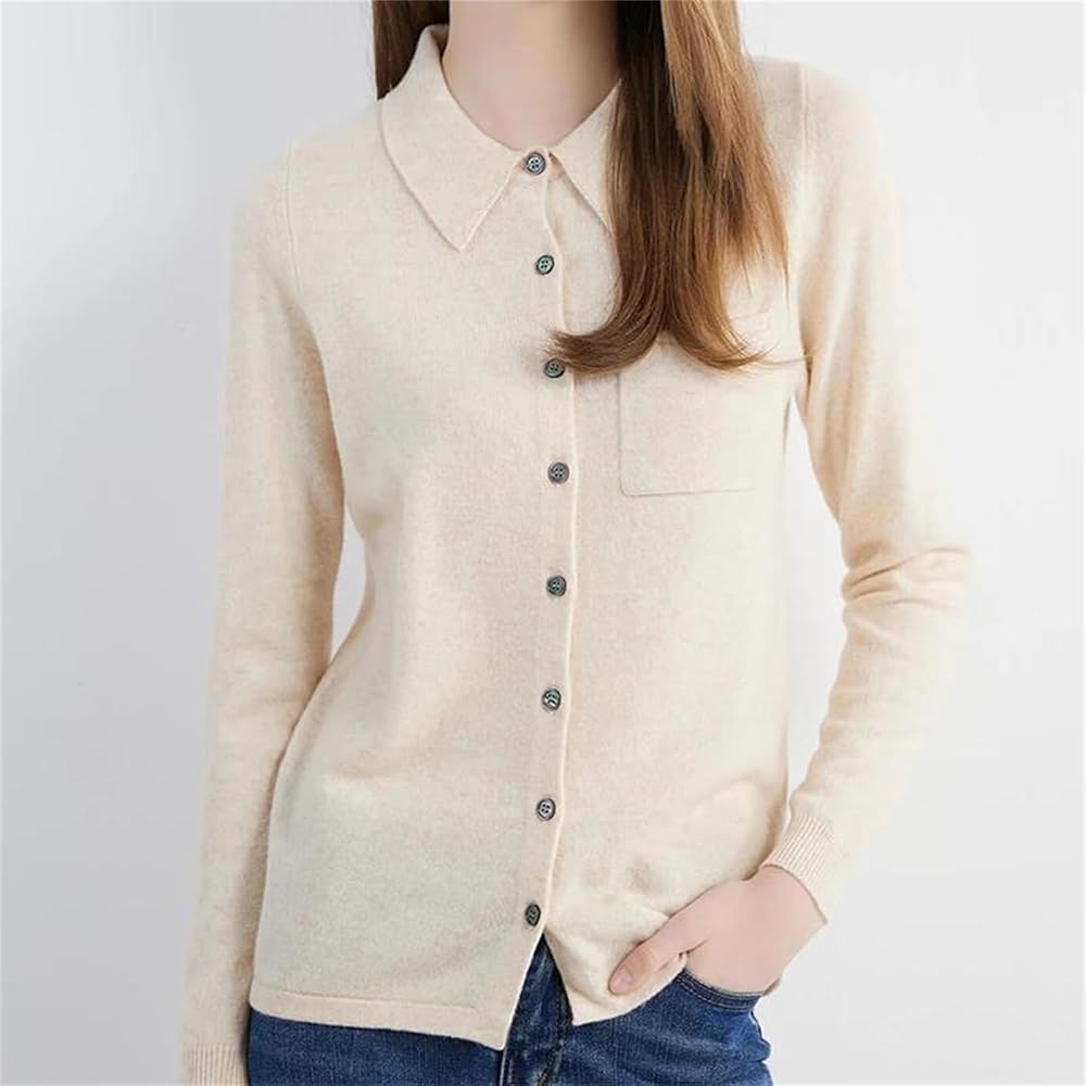 Amazon.com: Women Polo Neck Cardigan Sweater Tops Vintage