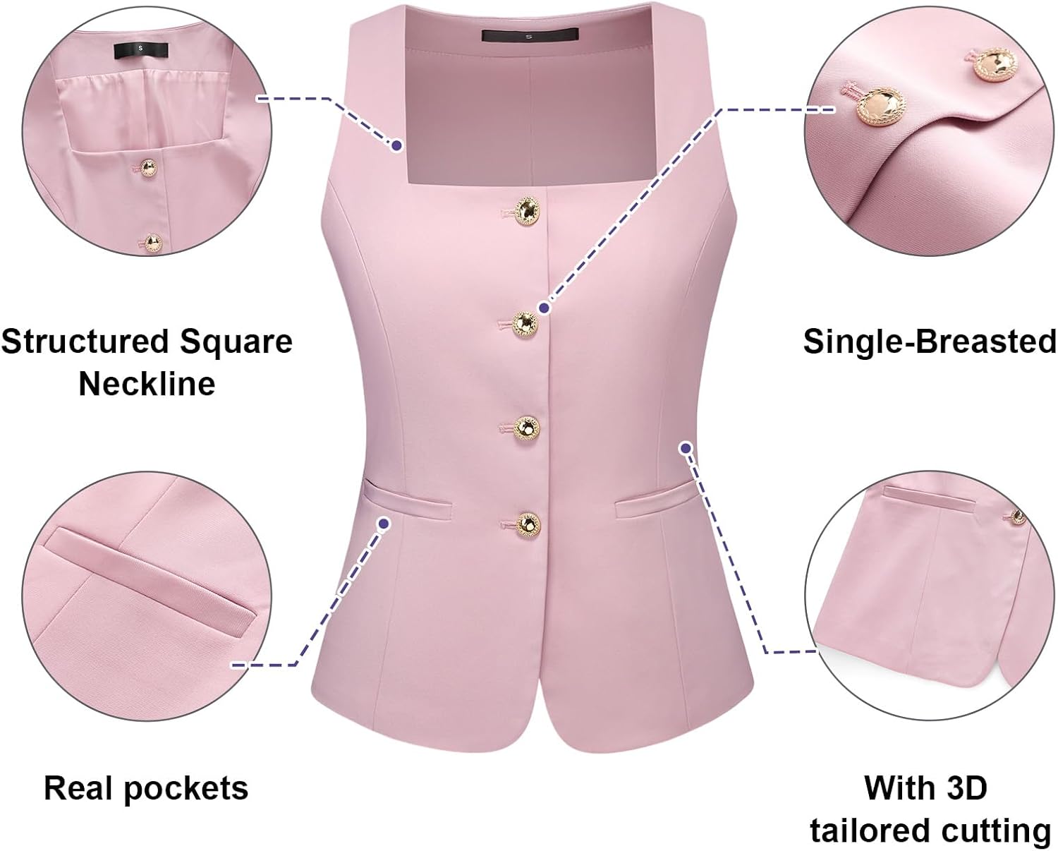 MODFUL 2 Piece Sets for Women Dressy Vest Pants Suits