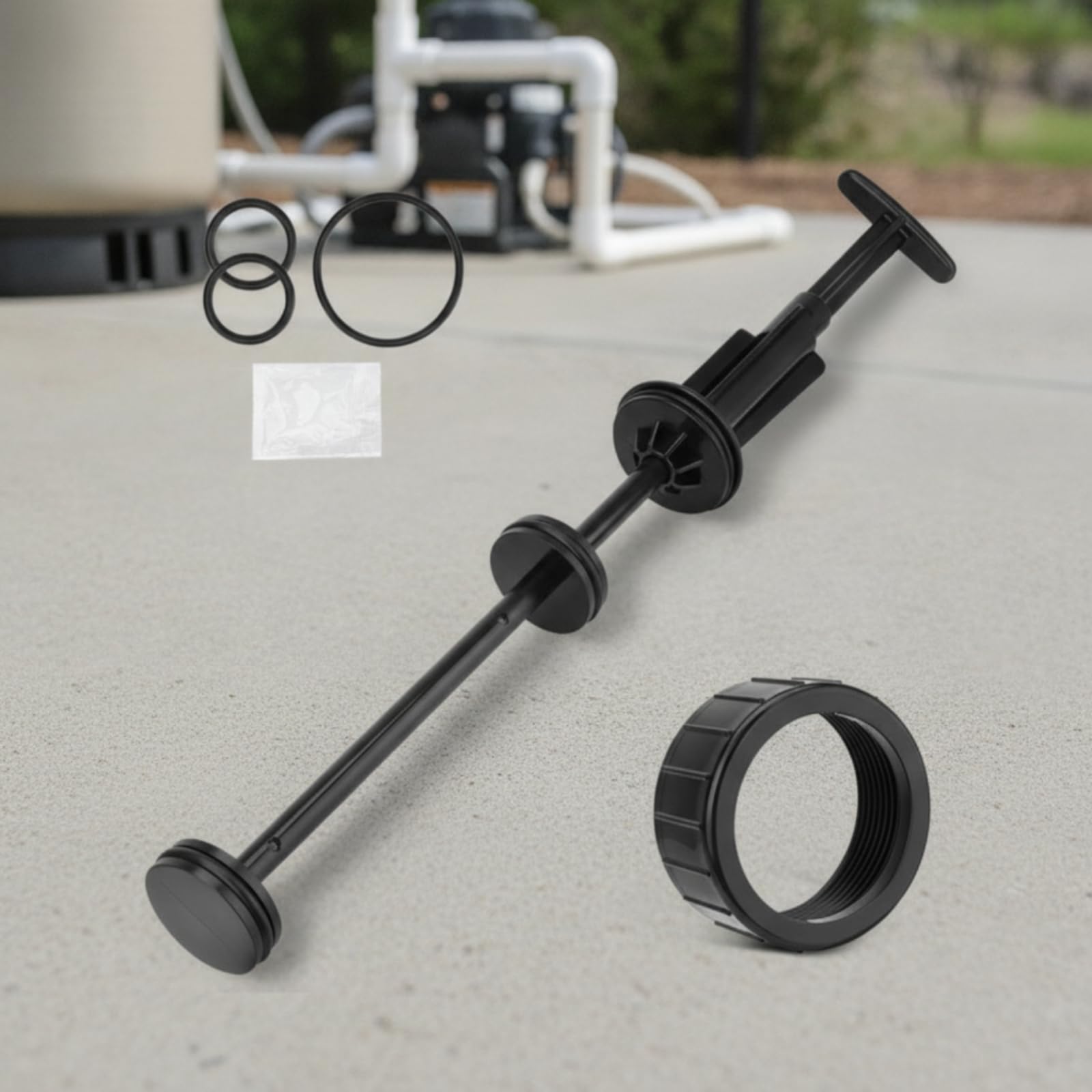 Ensemble Piston Vanne Contre-Lavage avec Arbre Cylindrique Long et Écrou Fileté Remplaçant la Pièce Détériorée du Filtre à Compatible avec Modèles
