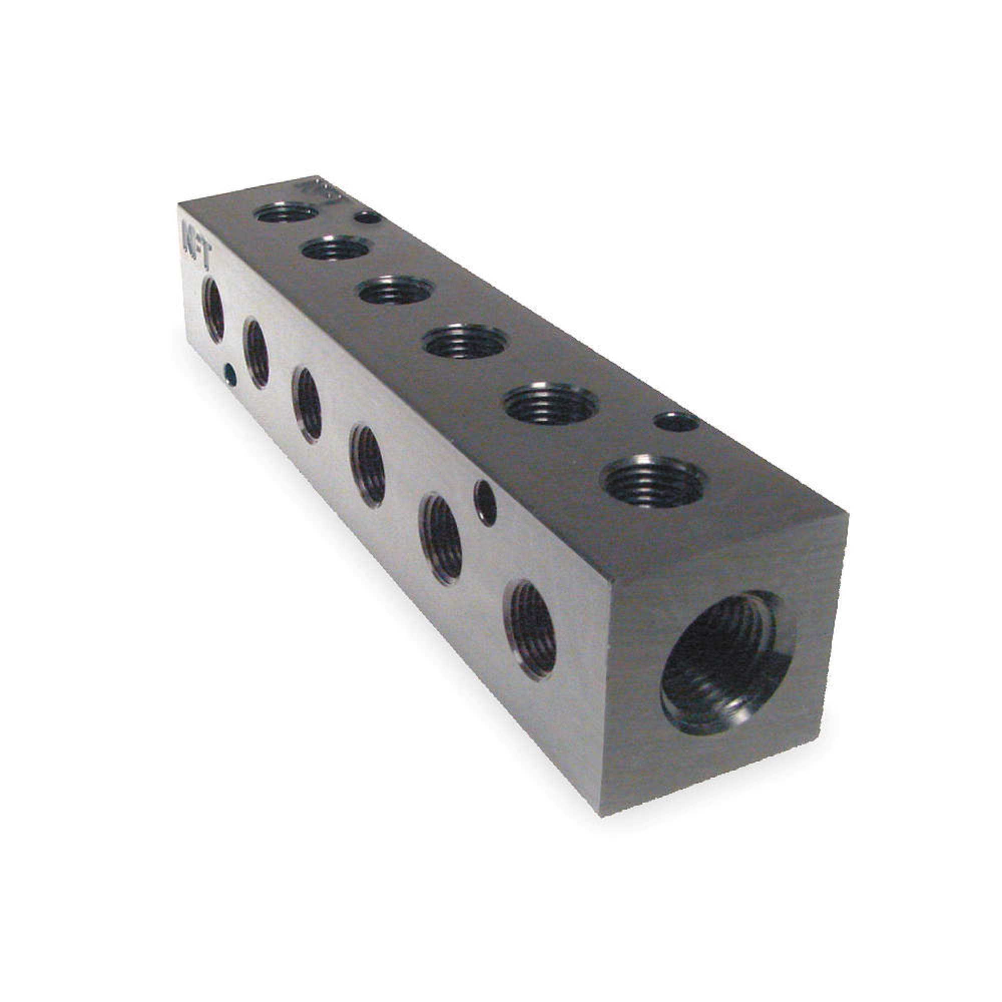 Pneumadyne M30-375-6-90, Manifold, 90 Degree Ports, 6-Station, 1/2 NPT Input, 3/8 NPT Output