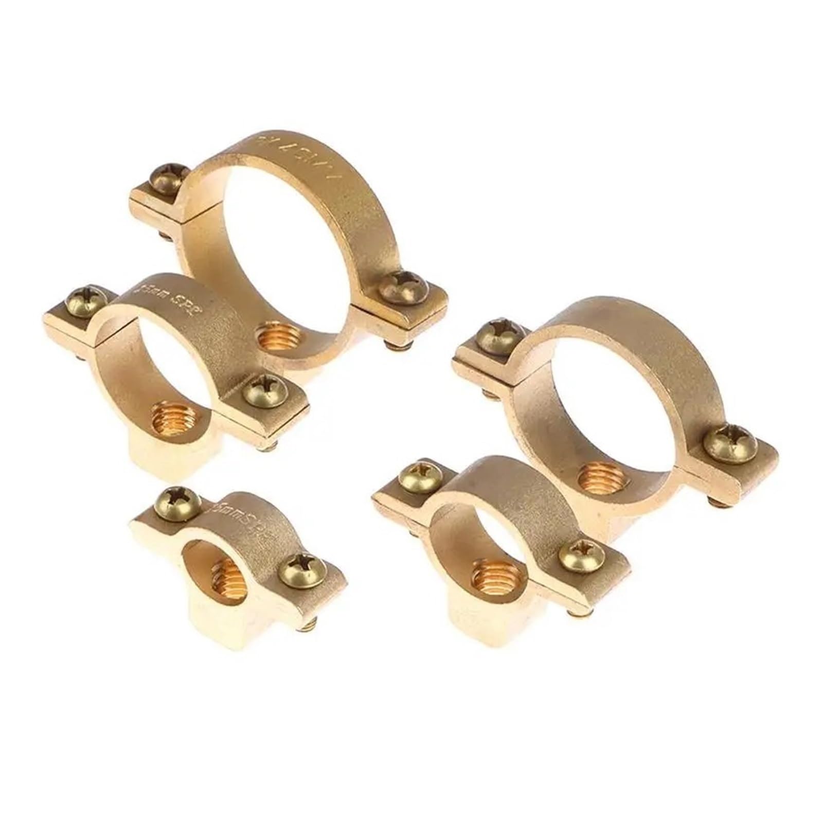 Staffa for morsetto for tubo 'acqua in ottone M10 adatta for diametro esterno di 15,22,28,35,40 mm giallo(40mm Range 40-42mm)