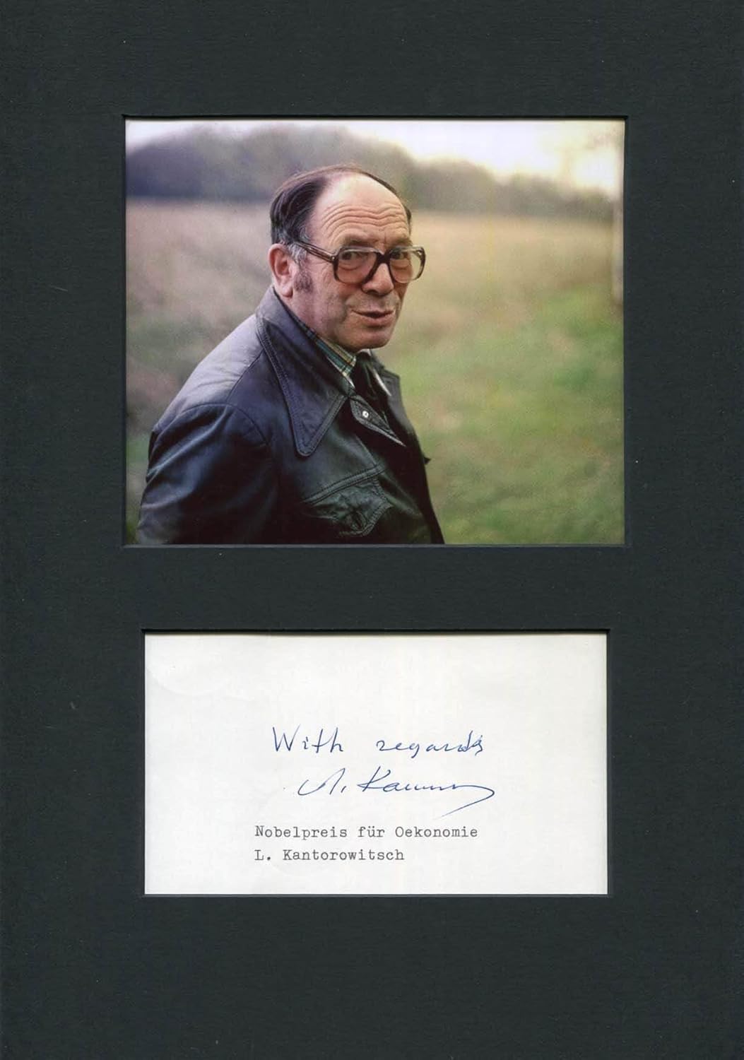 NOBEL MEMORIAL PRIZE 1975 Leonid Kantorovich autograph, signed card mounted