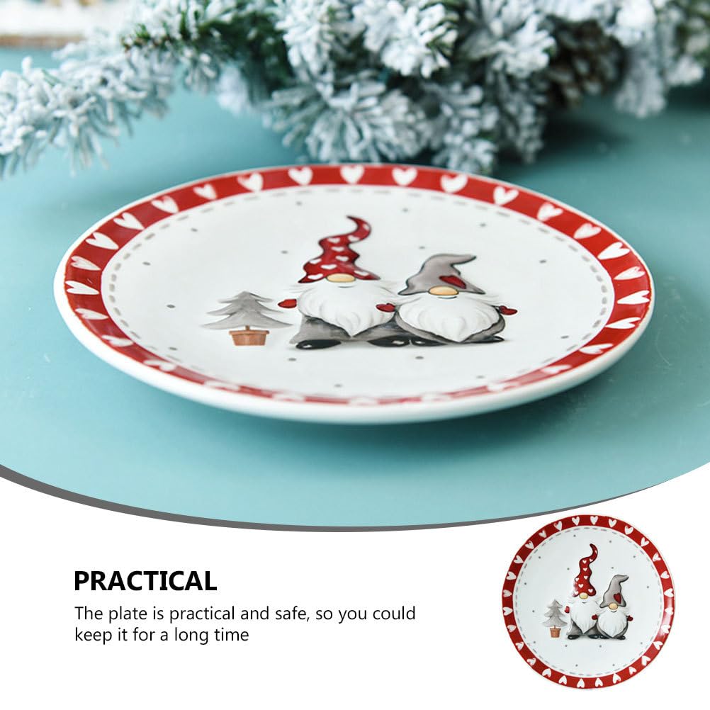 Cabilock Kuchenteller 2 Stück Fantastische Portion Weihnachten Vorspeise Salat Halter Stilvolle Dekorative Form GNOME Snacks Hochzeit Pasta Geschirr Kekse Ofen Desserts stück mit