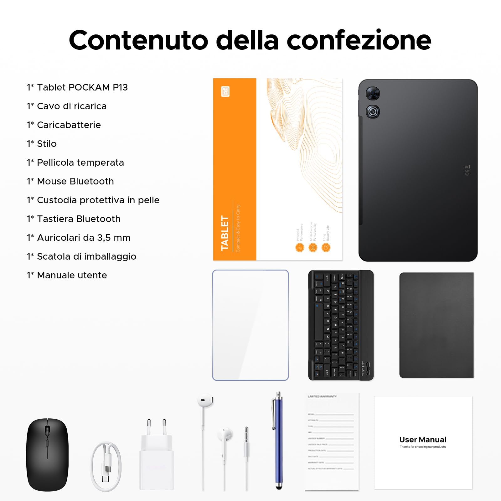P13 Tablet 13.4 Pollici Android 16 e Gemini AI, 2.4K/120Hz,Grigio | 48GB RAM+128GB ROM/2TB TF, 12000mAh/18W, T7280 Octa-Core, 13MP,WidevineL1/Face ID/WiFi5/GPS/OTG, Tablet con Tastiera e Penna