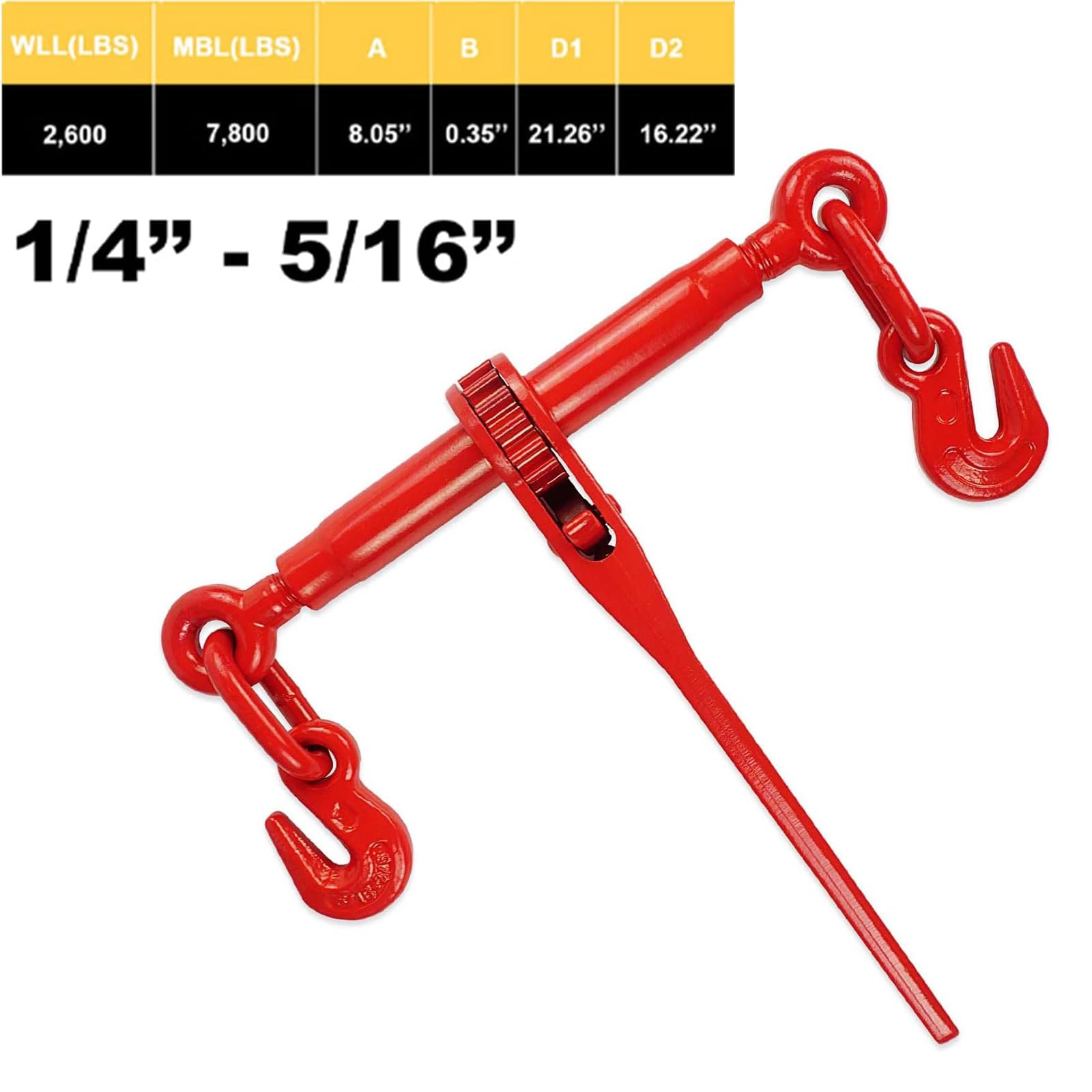 Chains And Binders 4 Pack Lever Style Snap Binders 5/16 - 3/8 G70, 5400 Lbs Load Limit - For Flatbed Trucks & Trailers 3/8 Chain Binder - View #2