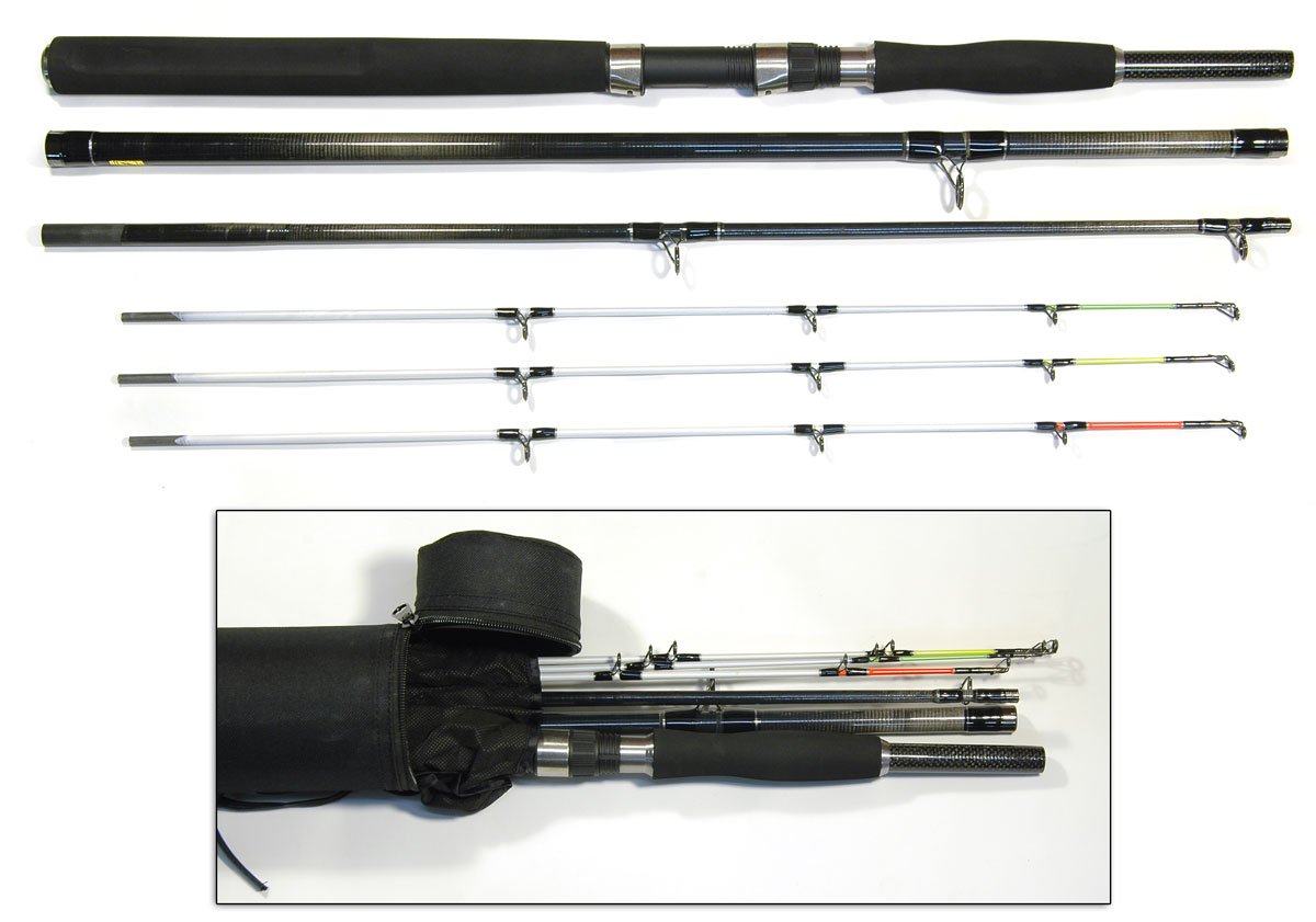 Bison 6'/8' Multi Tip Boat Pier Spin Travel Rod and Tube