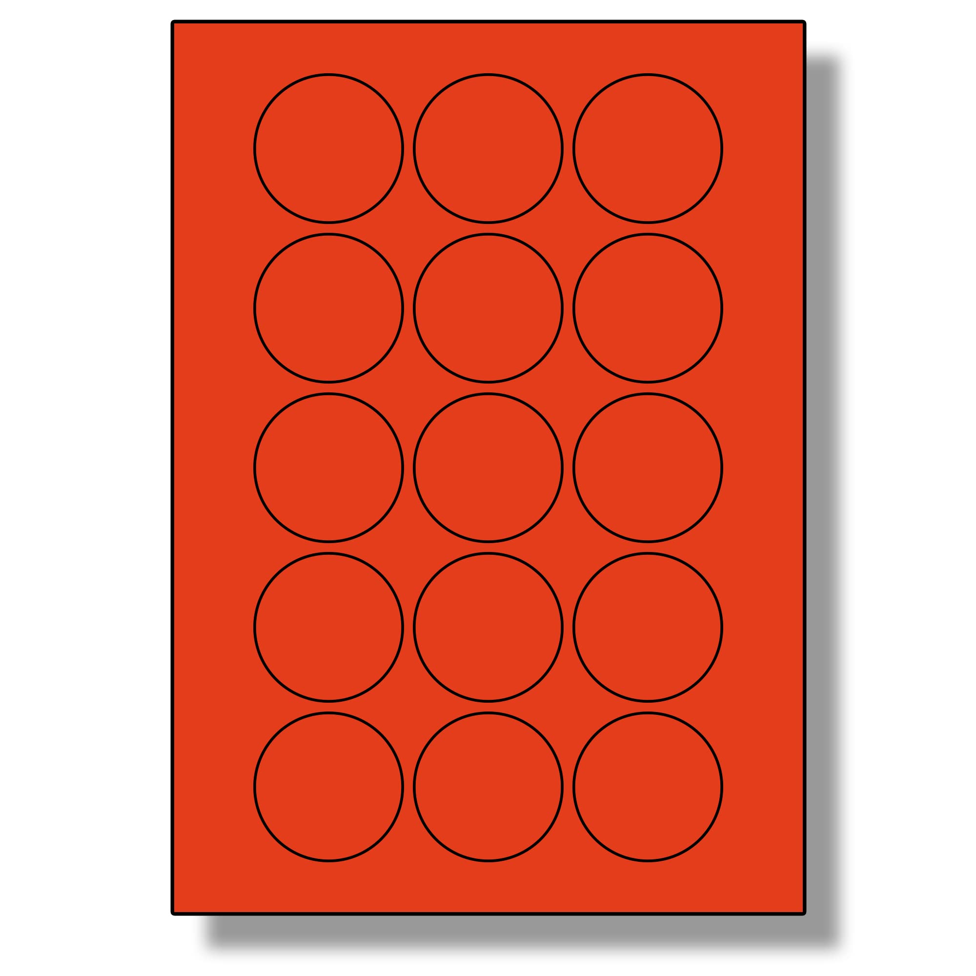 Label Planet® 15 Per Sheet, 50 Sheets (750 Round Crimson RED Labels). Round Coloured Paper Labels, 51mm Diameter, LP15/51R C.
