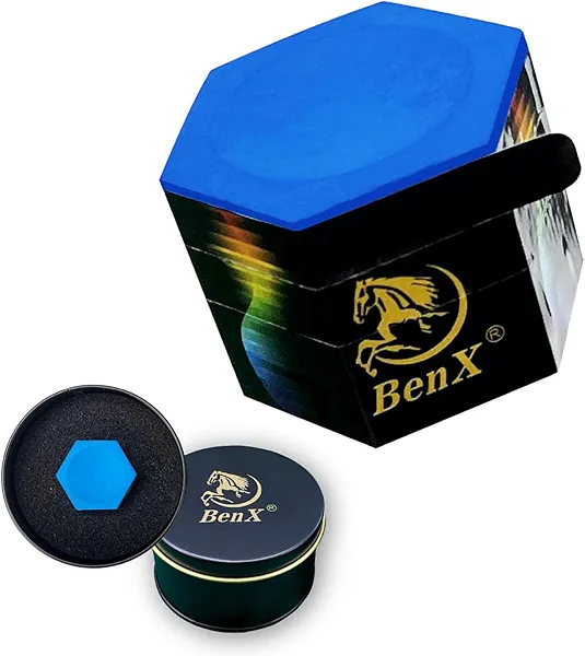 BenXvgxoz Pool Cue Chalk - Professional Billiard Chalk Blue | Nano Technology | Long Lasting 10+ Shots | Enhanced Spin & Control | Wax, Dry & Neutral Options
