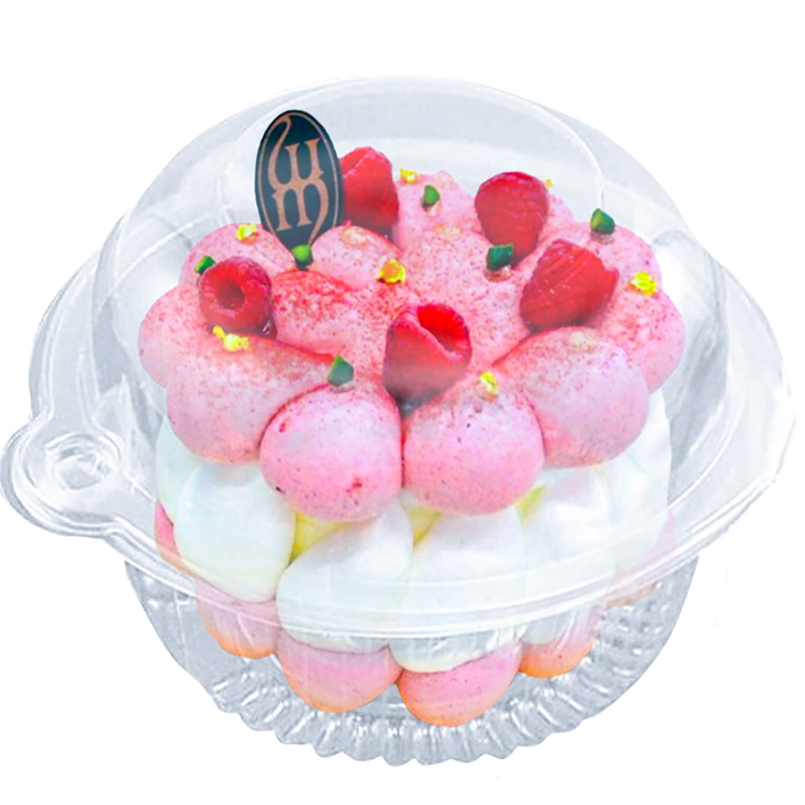 50 Pcs Single Individual Cupcake Container, Plastic Disposable Cupcake Holder with Lid, Cake Muffin Dome Cases Boxes Cups Pod, Favor Party Birthday Picnic Restaurant Hamburgers Sandwich Salad Fruit