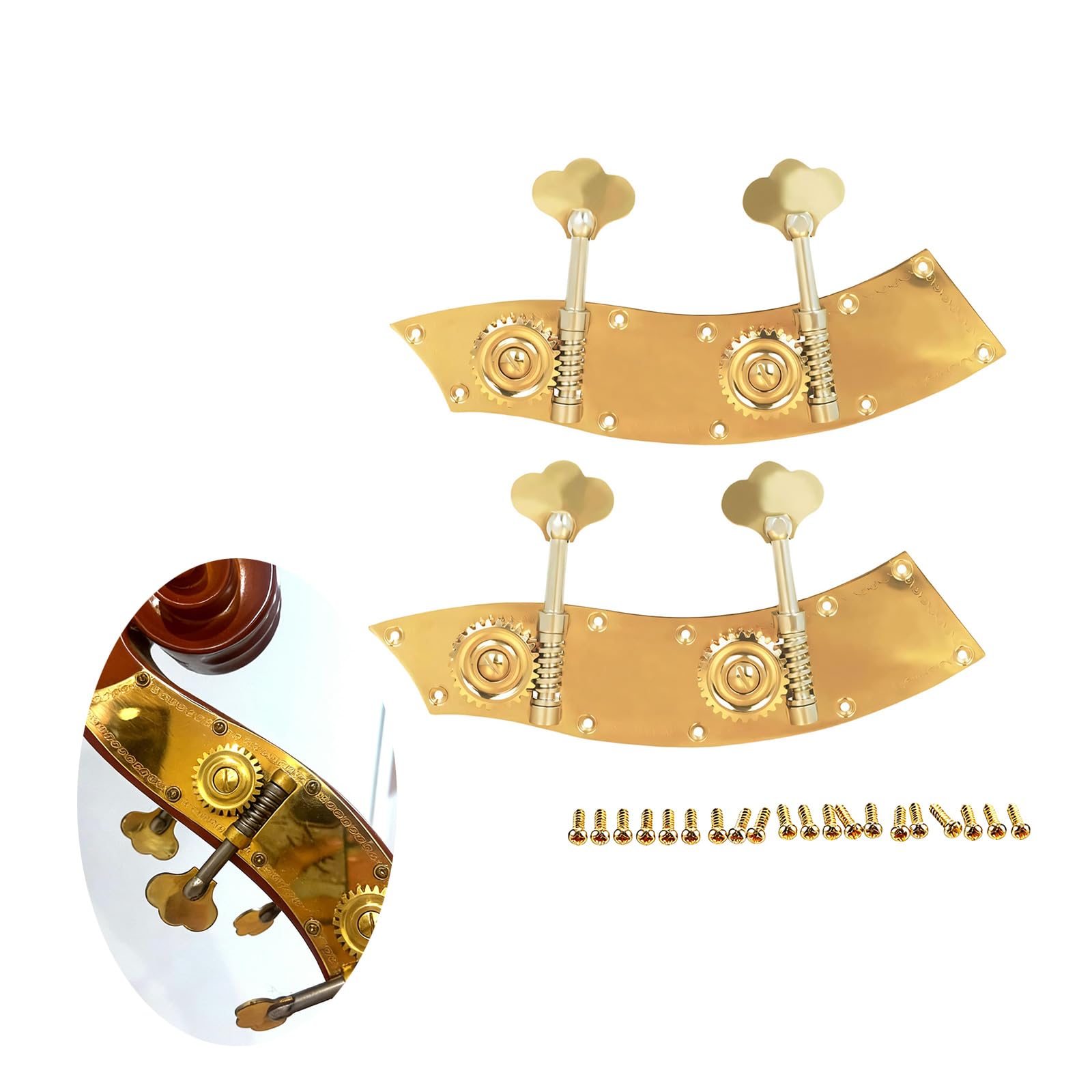 Clavijas de afinación de bajo, cabezal de máquina de guitarra, doble engranaje de metal, clavijas de afinación de instrumentos de cuerda, accesorios de guitarra, máquinas de bajo, doble engranaje de