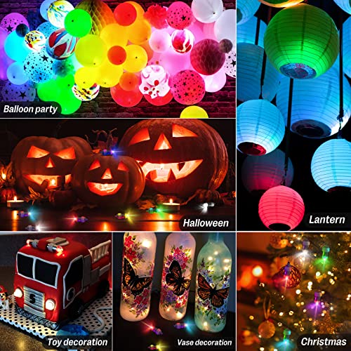 Image of Aogist Mini Paper Lantern Lights, Waterproof Balloon Lights Battery Powered Party Lights for Graduation Party Birthday Party Wedding Halloween Christmas Decoration (White, 24)