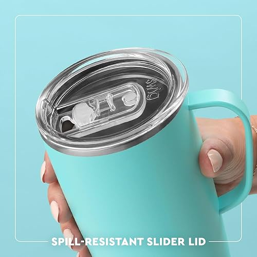 Miniatura 5 de Swig Life Taza de viaje de 22 onzas, vaso aislado con asa y tapa, apto para vasos, apto para lavavajillas, acero inoxidable, taza de café de viaje,