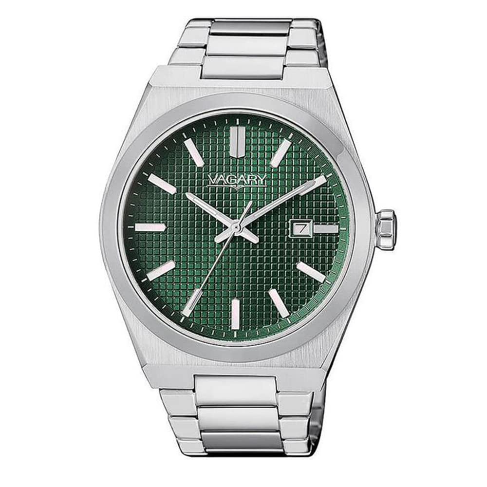 Orologio uomo solo tempo Vagary by Citizen Timeless fondo verde IB9-​212-​41