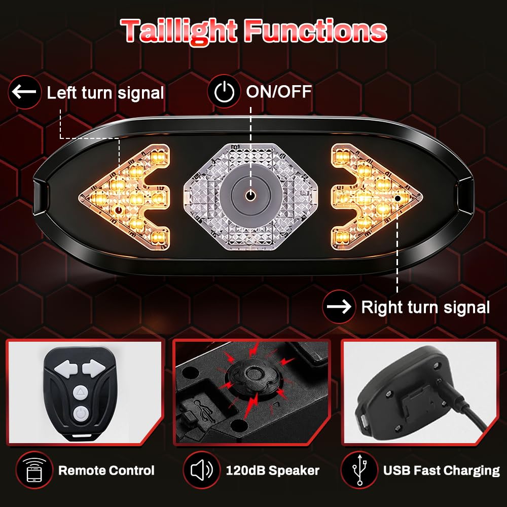 Blinker E Scooter Nachrüsten Set, Lenkergriffe für Elektroroller mit Integrierten Blinkern, IPX4 USB Wiederaufladbar, für Xiaomi M365/Pro2/1S Ninebot (22mm Innendurchmesser)