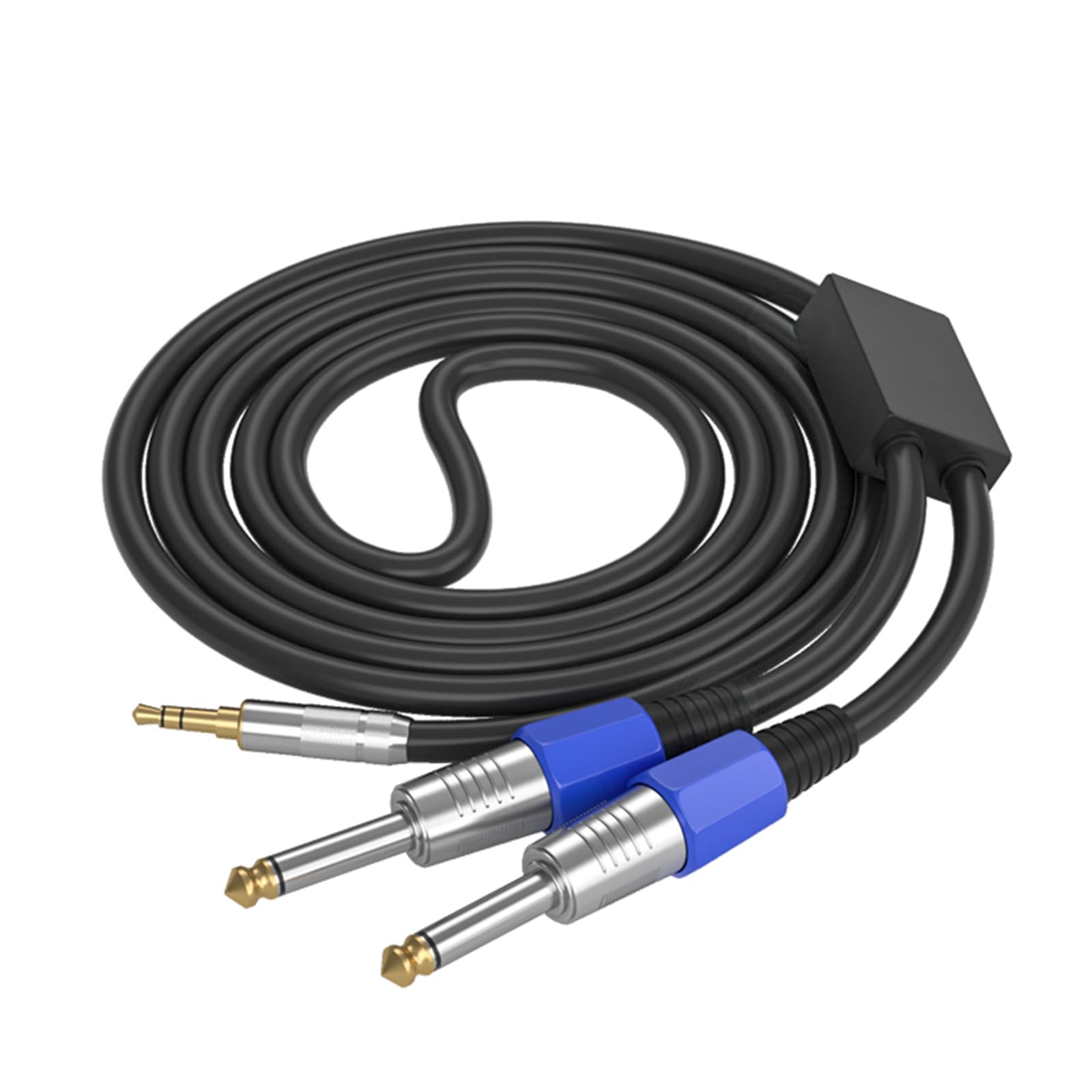 Câble audio 3,5 mm vers double 6,35 mm vers 2 adaptateurs en Y de 6,35 mm pour systèmes audio pour studio et scène