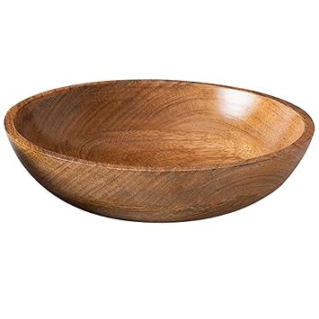 nestroots Bowl Set for Snacks Mixing Bowls for Kitchen | Bowl for Serving Dry Fruits Wooden Desert Bowl for Serving Mixing Bowl Mango Wood | Brown 10 inches Diameter