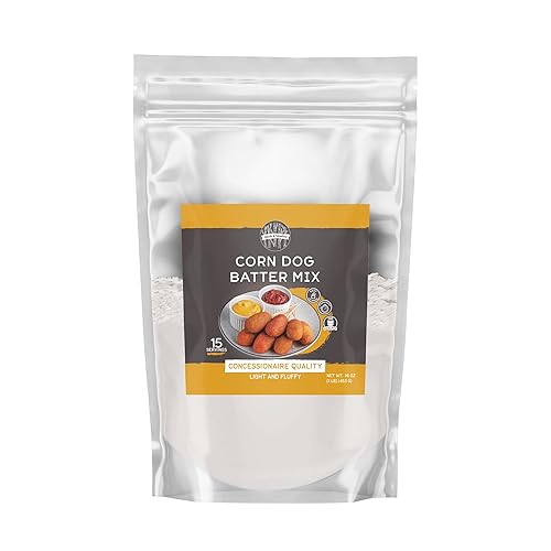 Birch & Meadow 1 libra, mezcla de masa para perros de maíz, comida justa frita, perros de maíz, palitos de queso