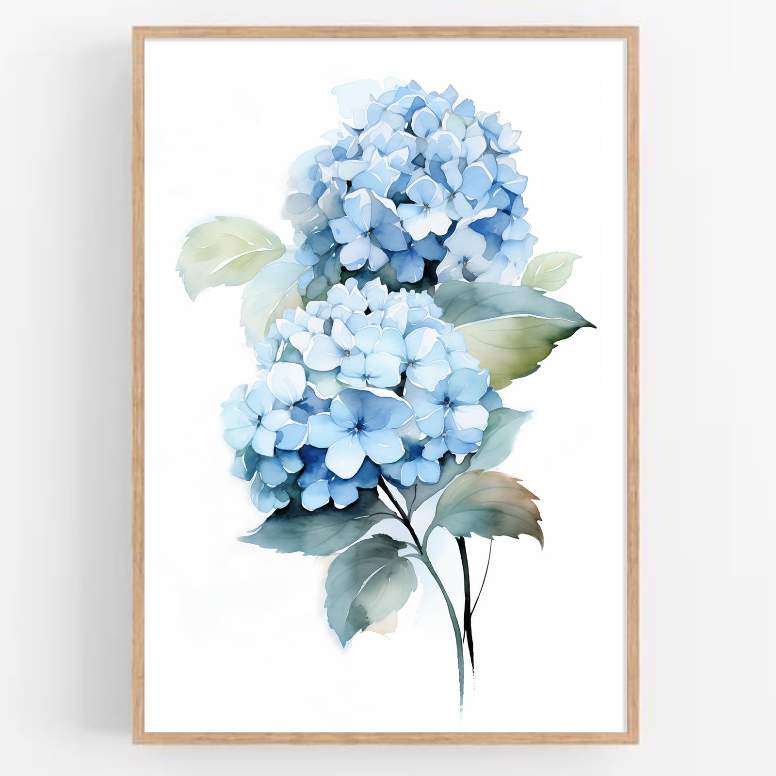 Hydrangea Canvas Art Blue Flower Abstract Wall Art Watercolor